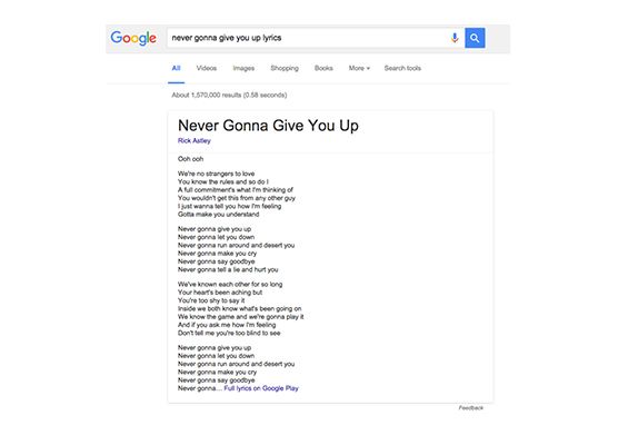 Google is adding song lyrics to search results