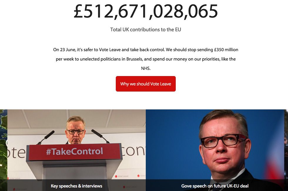 Vote Leave's campaign website is rebuilt 'for posterity'